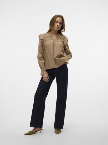 Chemisier 'VMTRINE' VERO MODA en beige