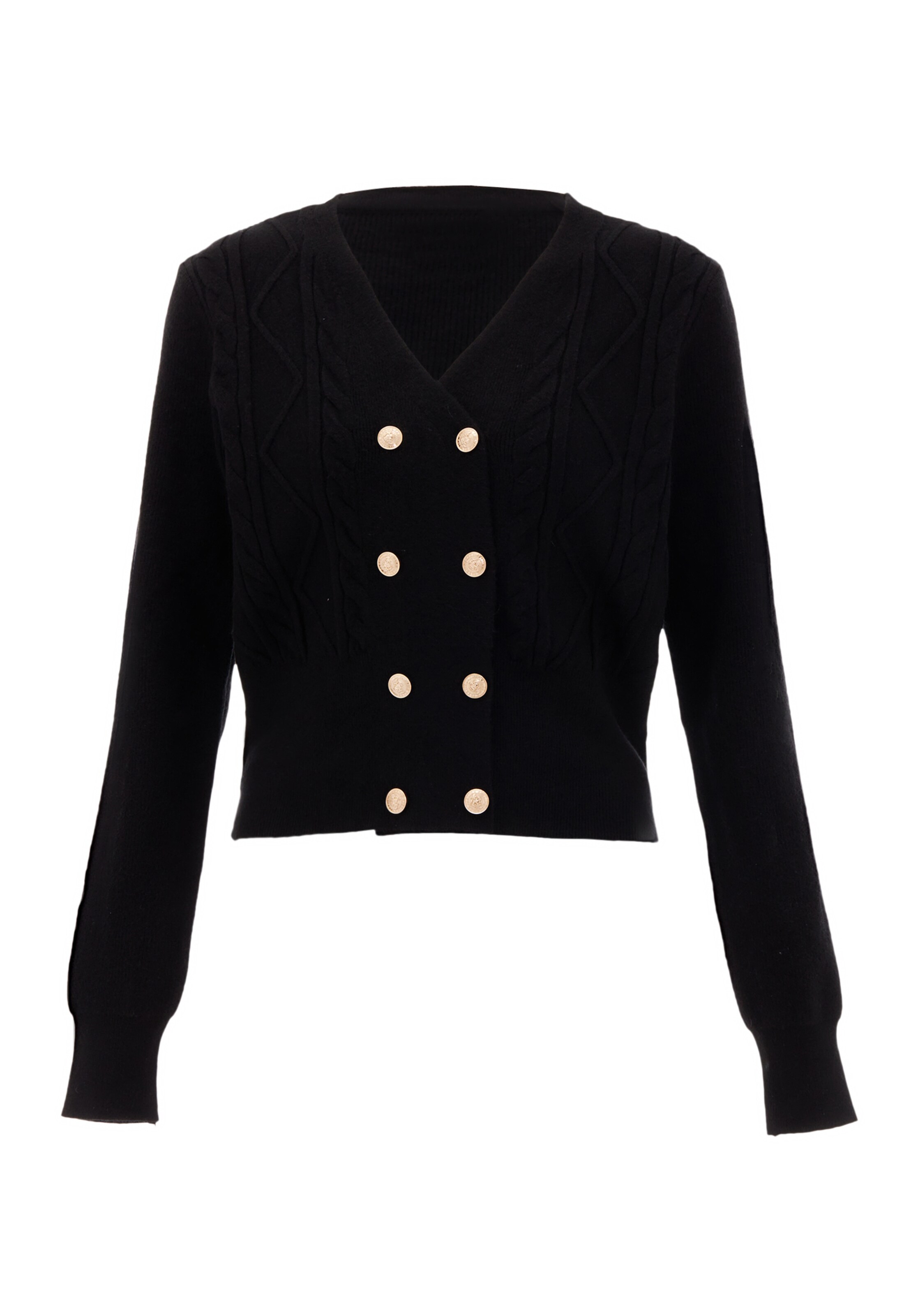 NAEMI - Casaco de malha em preto: frente