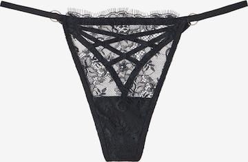 INTIMISSIMI Thong 'INTRICATE SURFACE' in Black: front