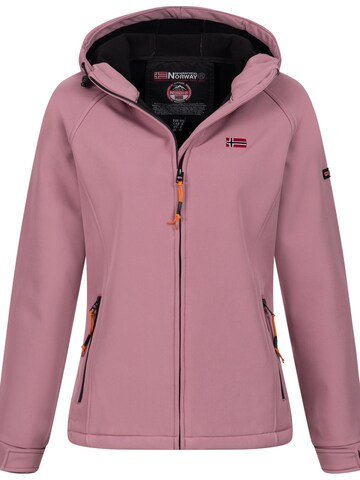 GEOGRAPHICAL NORWAY Between-Season Jacket 'Herbst Winter Jacke Softshell Jacke Regen Outdoor Übergangs Jacke' in Pink: front