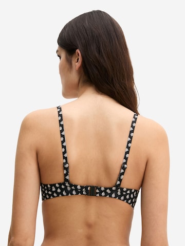 Marc O'Polo Triangel Bügel-Bikini-Top ' Palm Border Geo ' in Schwarz