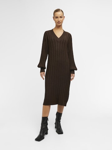 OBJECT Knitted dress in Brown: front