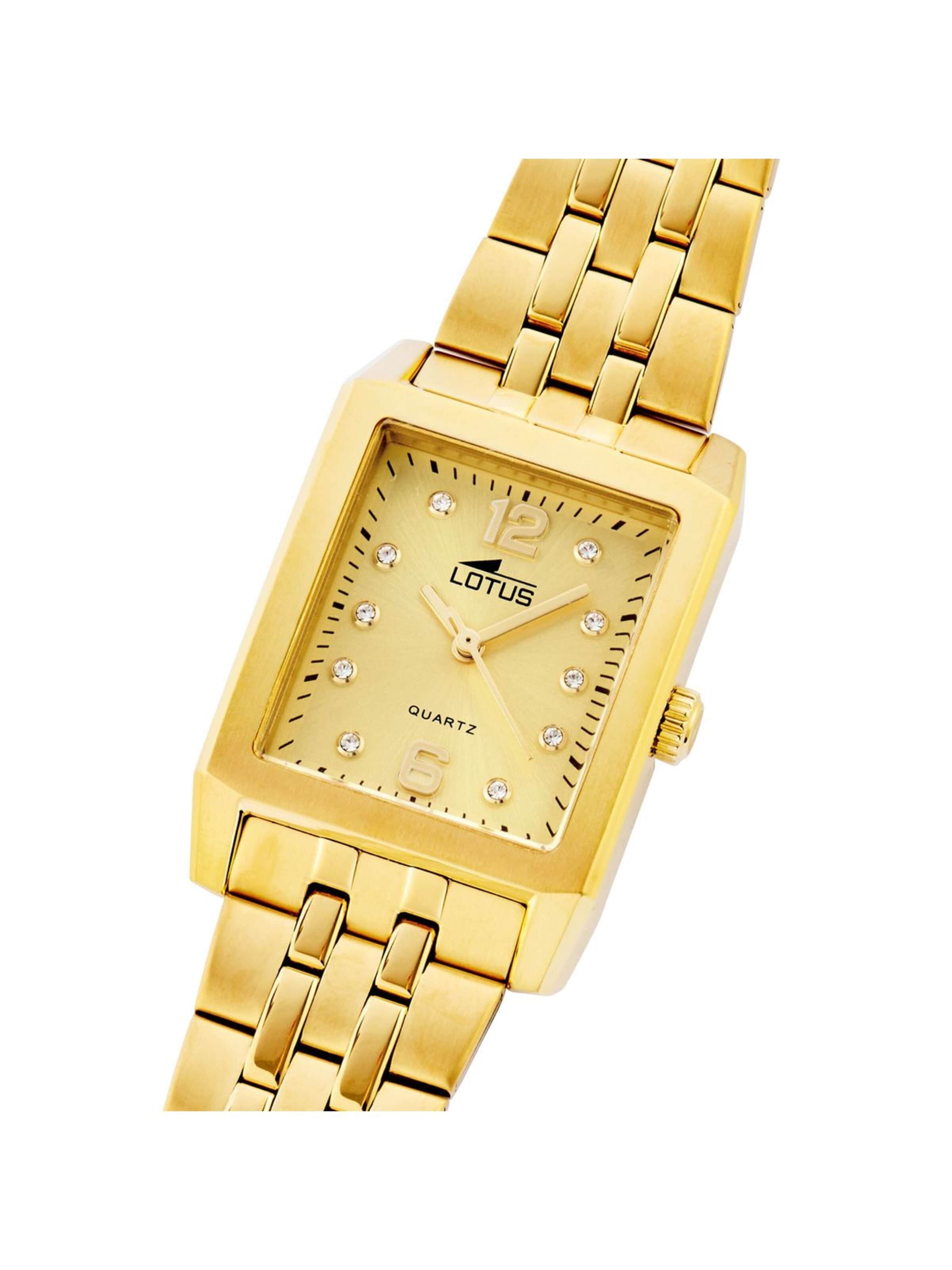 Lotus Analoog horloge in Goud