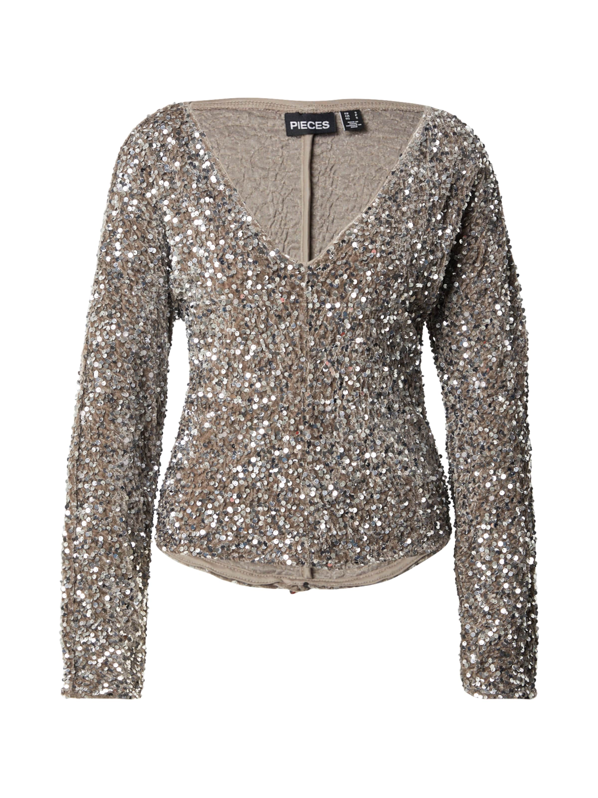 PIECES Blouse 'PCKam' in Grey: front