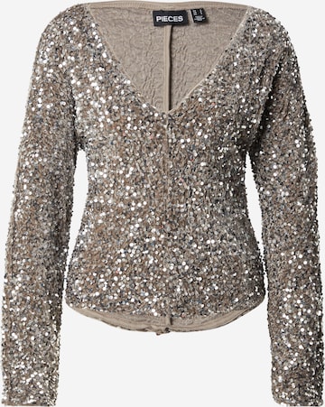 PIECES Μπλούζα 'PCKAM' σε καφέ: μπροστά