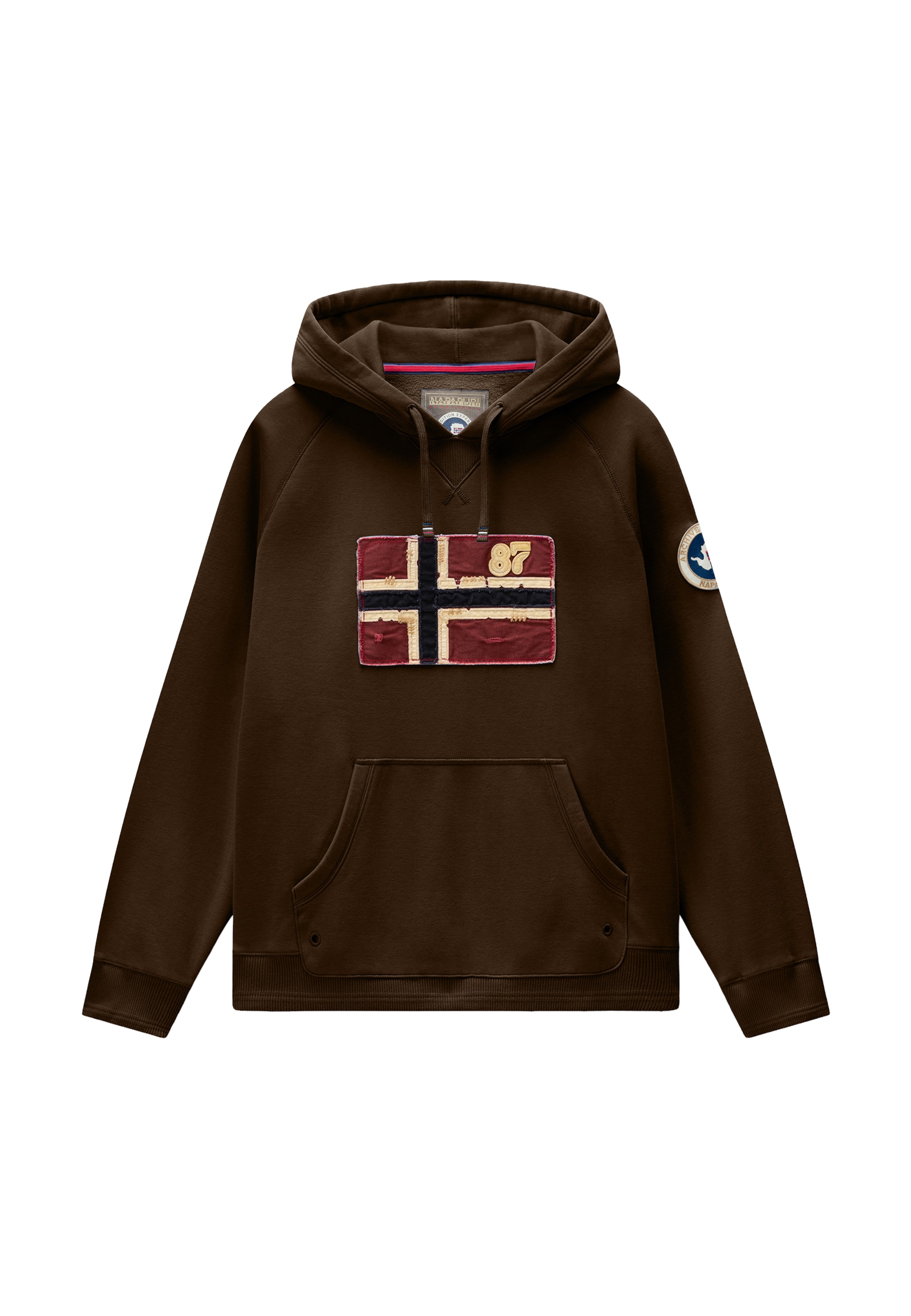 NAPAPIJRI Sweatshirt 'B-ARCHIVE' in Brown: front
