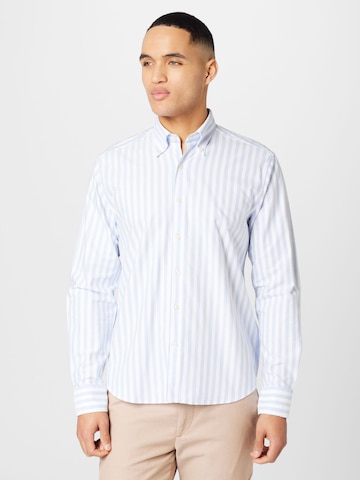 Oscar Jacobson Regular fit Button Up Shirt in Blue: front