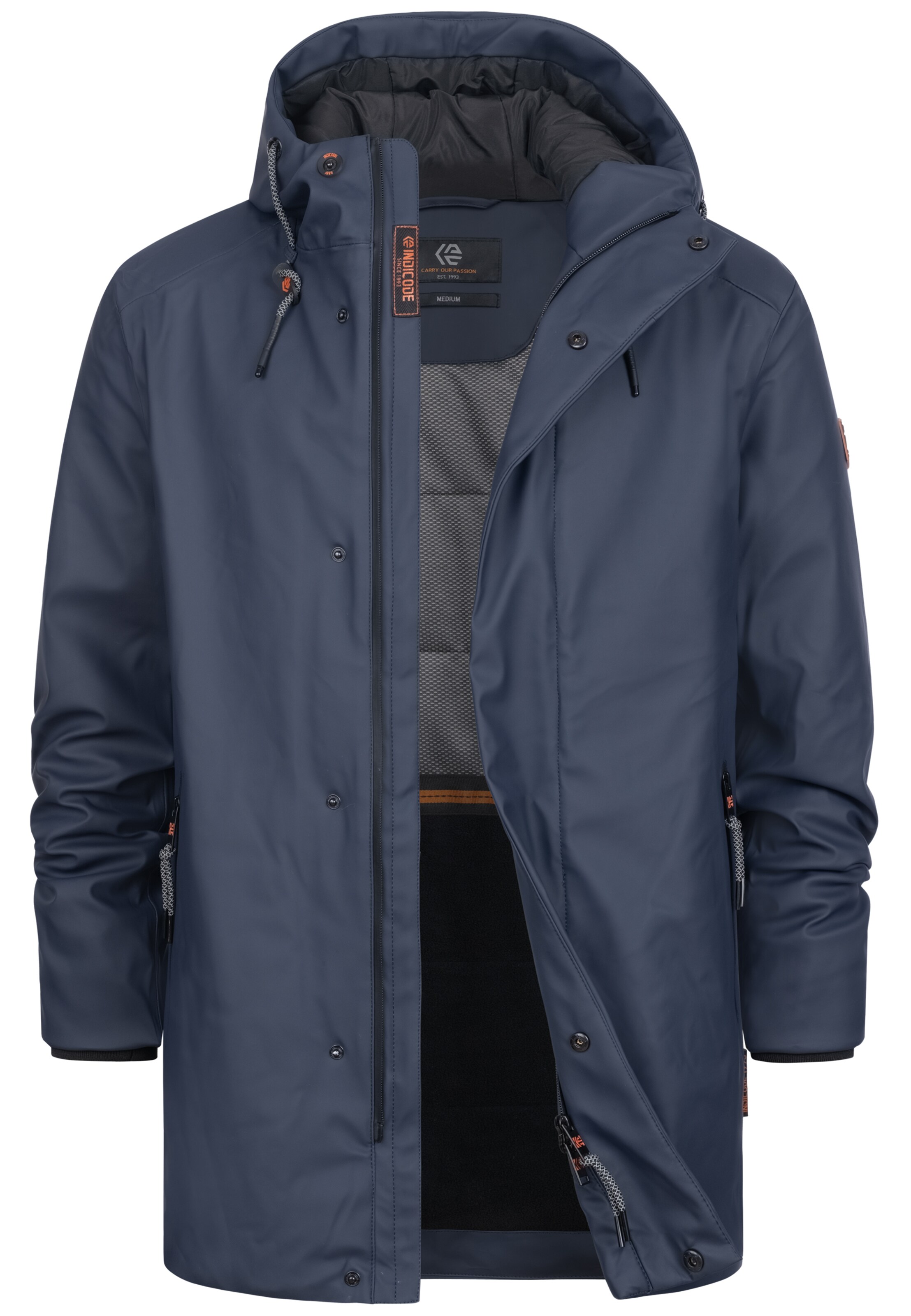 INDICODE JEANS Winterjas ' Teyler ' in Blauw: voorkant