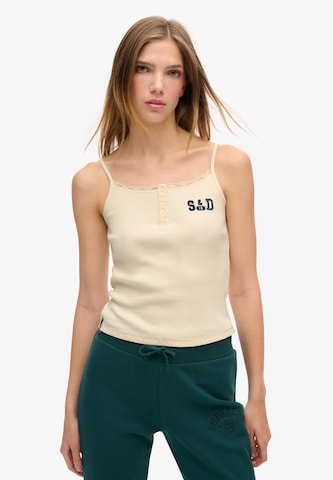 Superdry Top 'Athletic Essentials' in Beige: voorkant