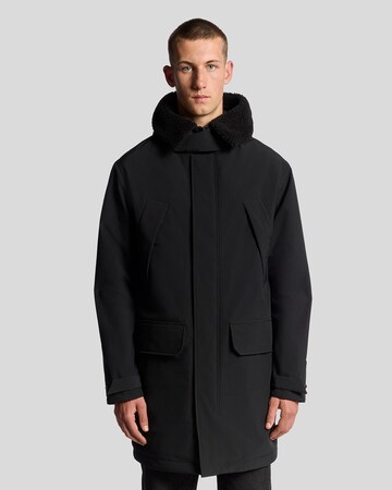 Lyle & Scott Tussenparka in Zwart: voorkant