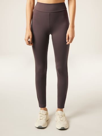 CALZEDONIA Skinny Leggings 'PIPING' in Brown: front