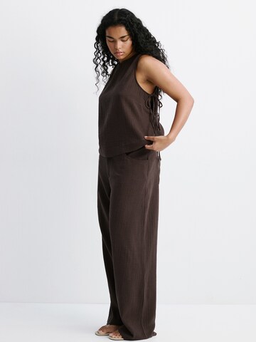 MANGO Loosefit Broek 'CALELLA' in Bruin