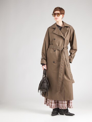 WEEKDAY Between-seasons coat in Brown: front