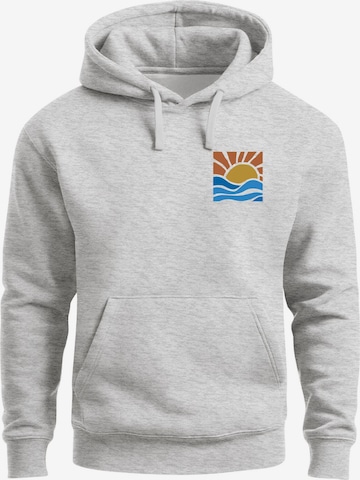 Neverless Sweatshirt 'Sun Wave Batch' in Grau: Vorderseite