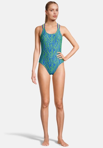BECO the world of aquasports Bralette Swimsuit 'Zebra Vibes' in Blue