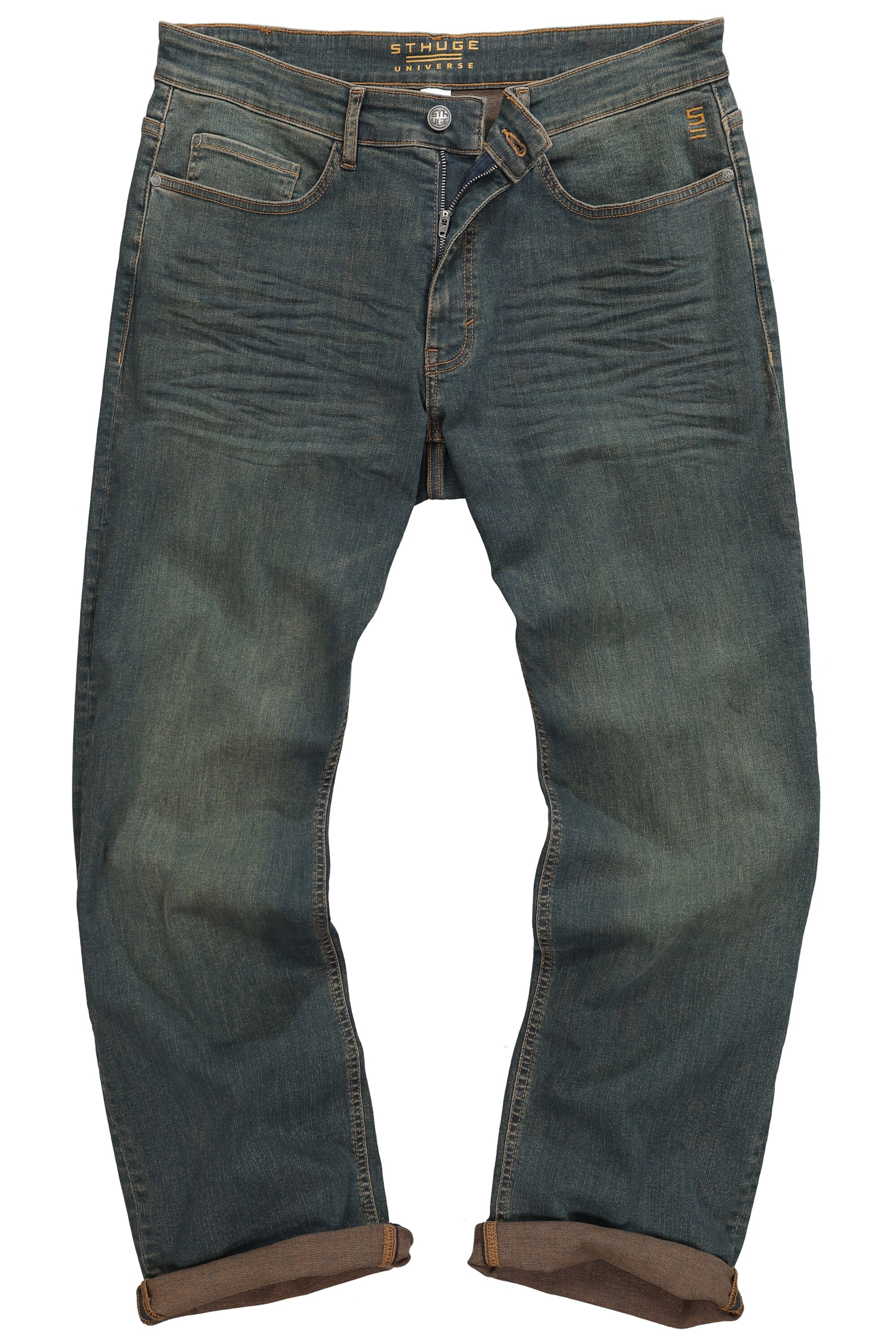 STHUGE Loosefit Jeans in Blauw: voorkant