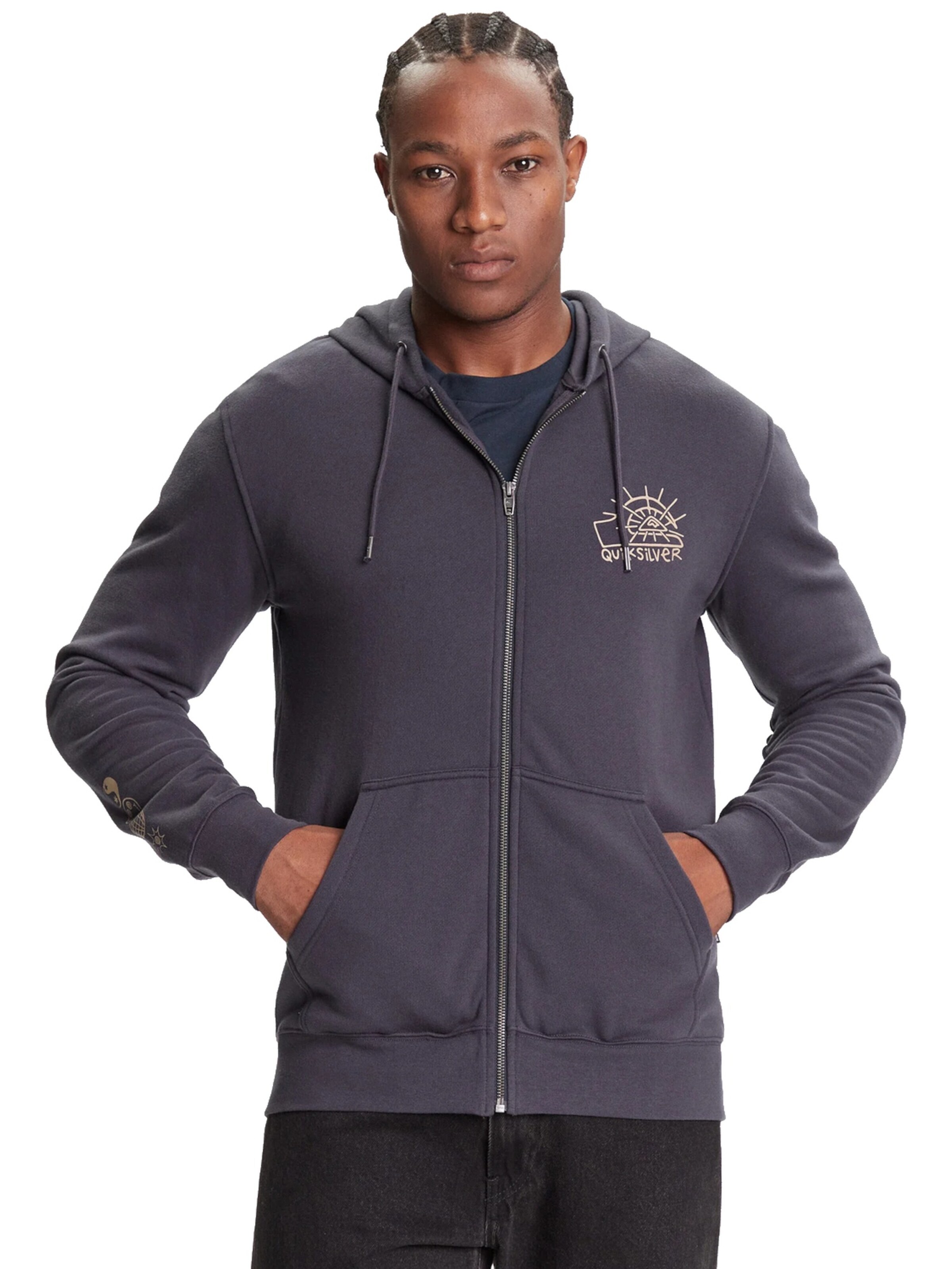 Sweat-shirt 'Quiksilver Zip Hoodie' QUIKSILVER en bleu : devant