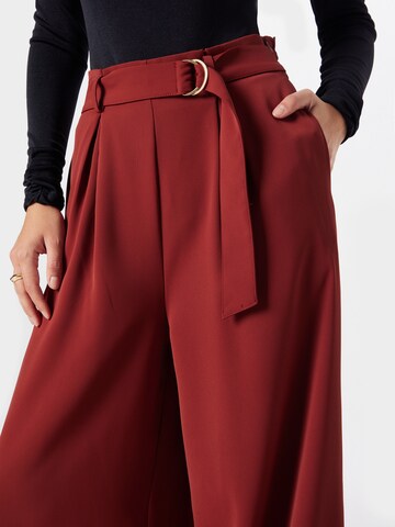 ABOUT YOU Wide leg Bandplooibroek 'Gina' in Rood