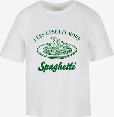 Miss Tee Majica 'Less Upsetti' u zelena / bijela, Pregled proizvoda