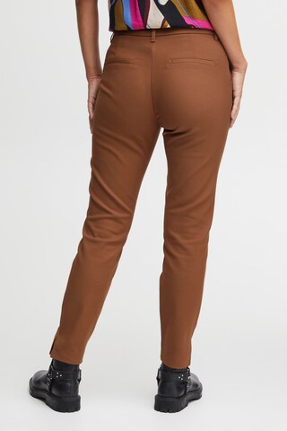 Coupe slim Pantalon chino 'Bindy' PULZ Jeans en marron