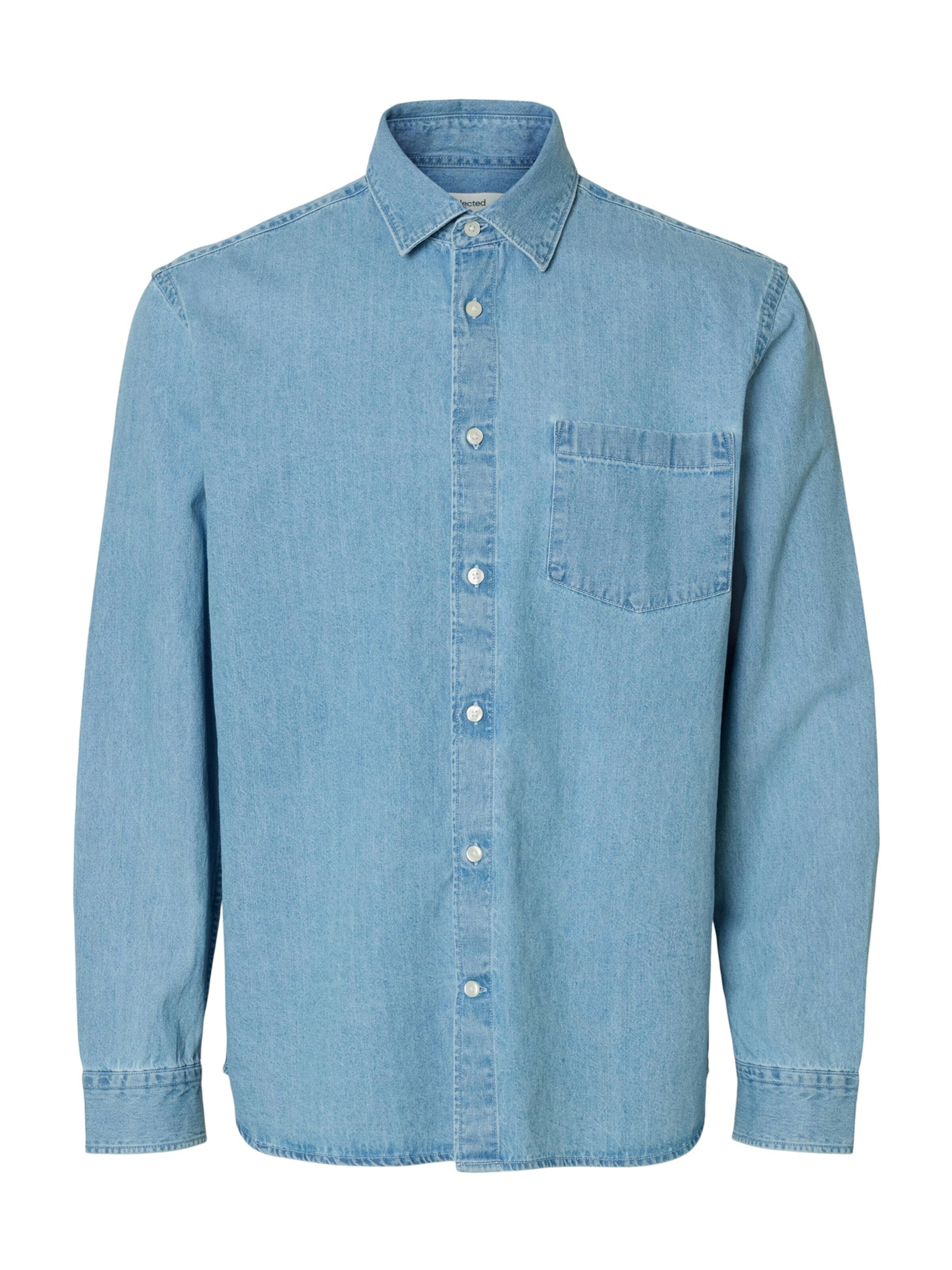 Chemise 'SLHCARLO' SELECTED en bleu : devant