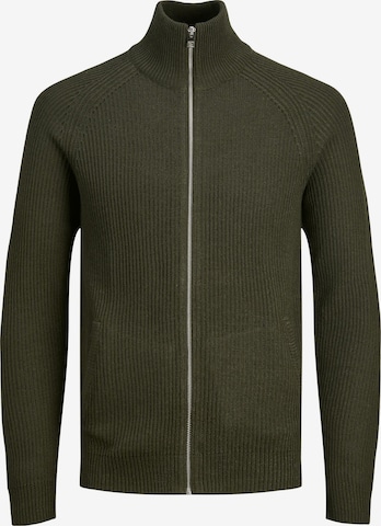 JACK & JONES Knit Cardigan in Green: front