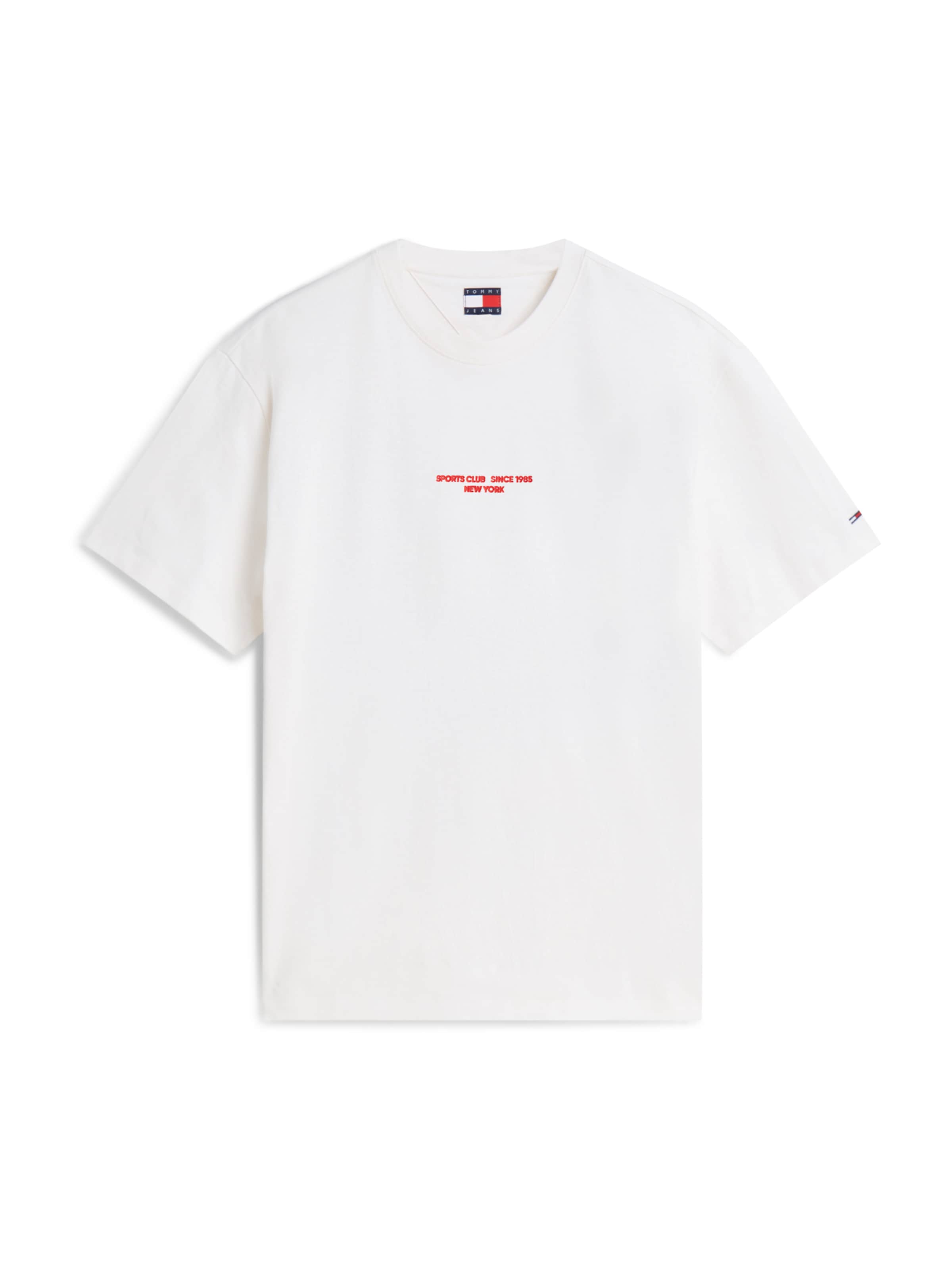 Tommy Jeans T-shirt 'SAILBOAT' i vit: framsida