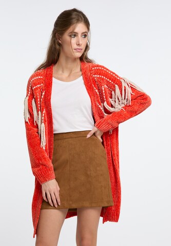 Cardigan IZIA en orange : devant