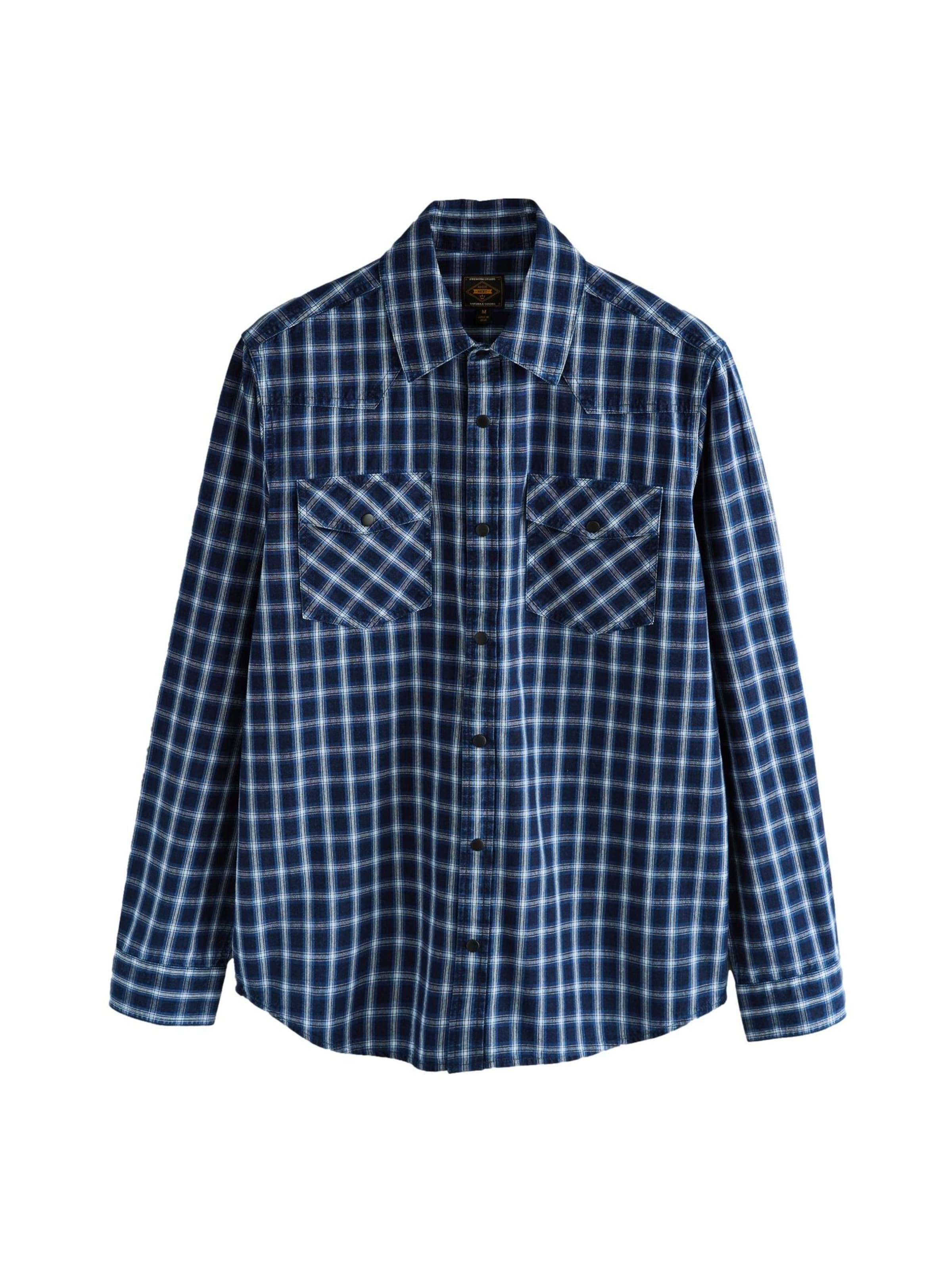 Next Overhemd in de kleur Blauw / Donkerblauw / Wit gemêleerd, Productweergave