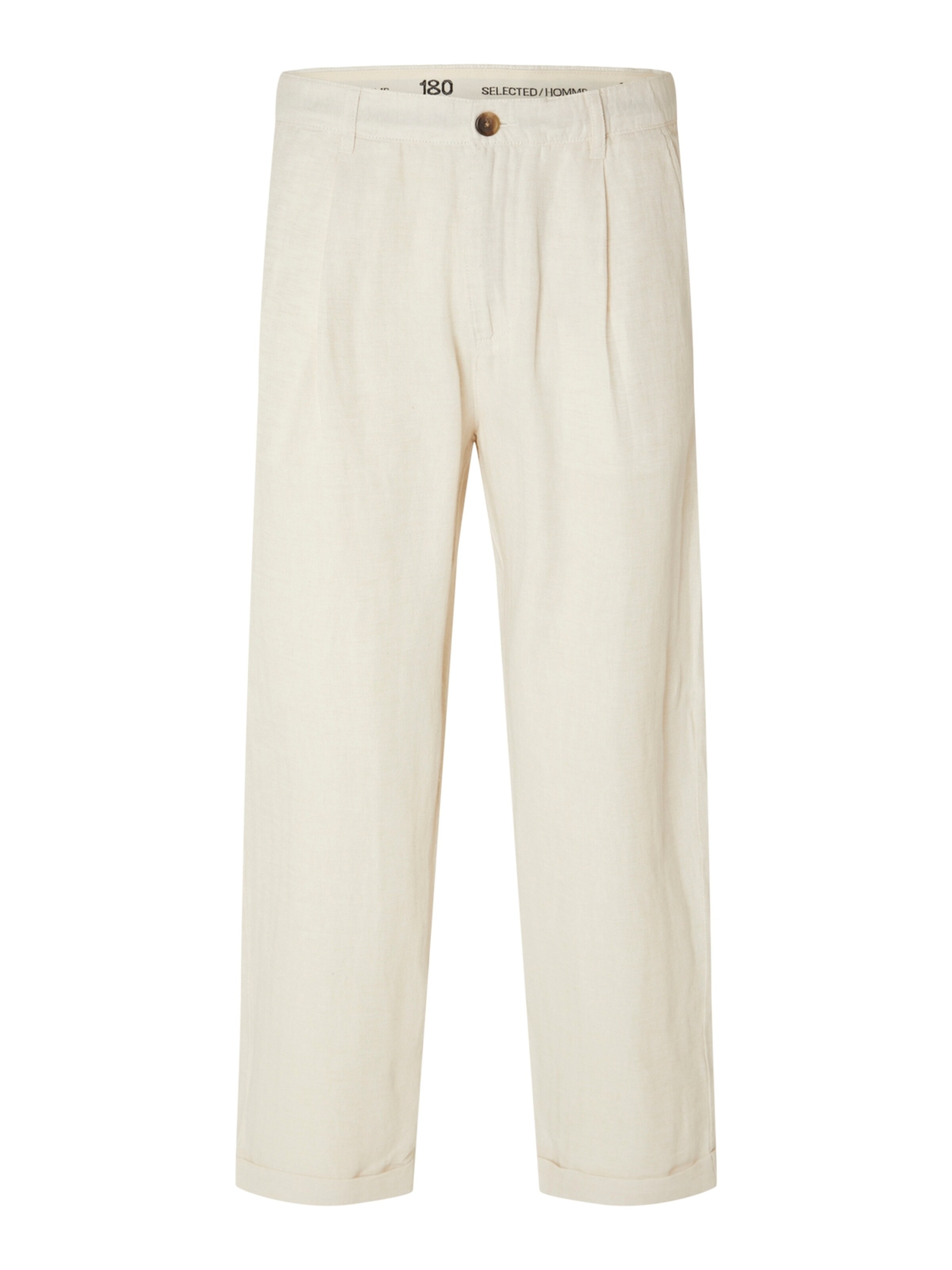 SELECTED Loosefit Παντελόνι πλισέ σε μπεζ: μπροστά