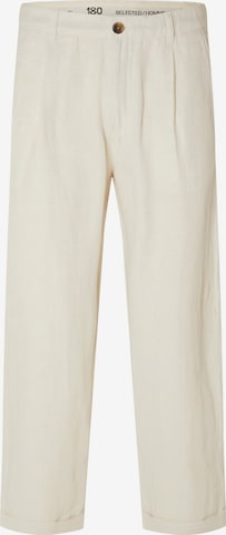 Pantaloni con pieghe di SELECTED in beige: frontale
