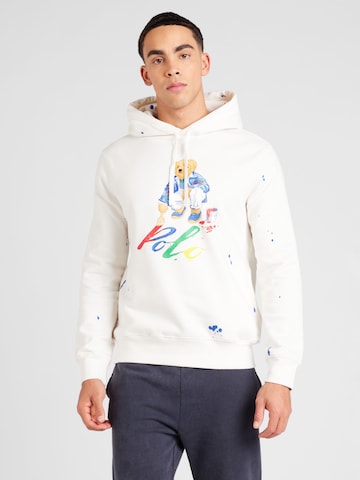 Sweat-shirt Polo Ralph Lauren en blanc : devant