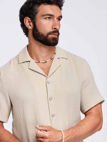 Ombre Regular fit Button Up Shirt in Beige