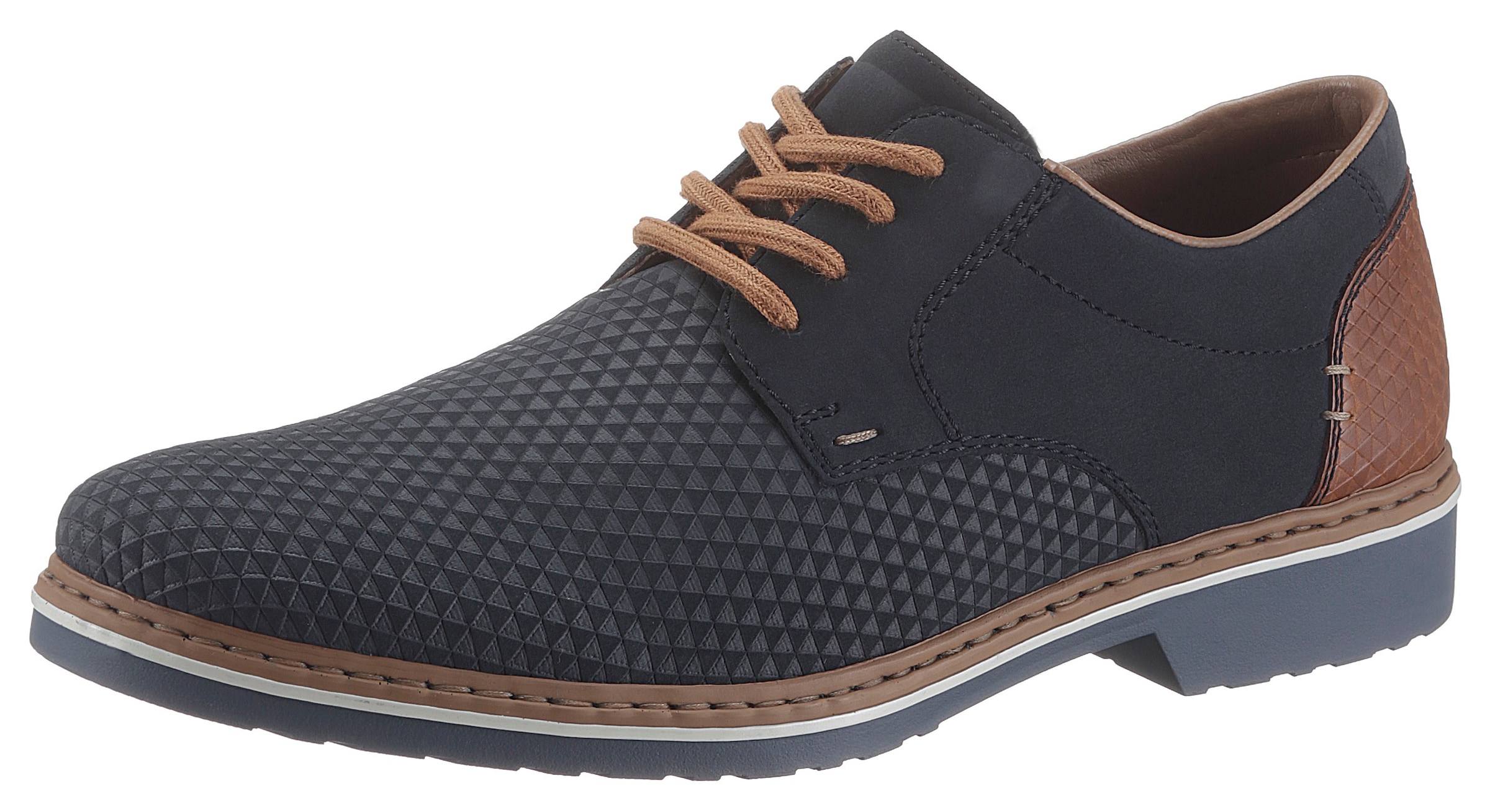 Pantofi cu șireturi de la Rieker pe albastru: față