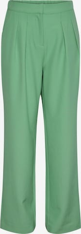 Y.A.S Loose fit Pleat-Front Pants in Green: front