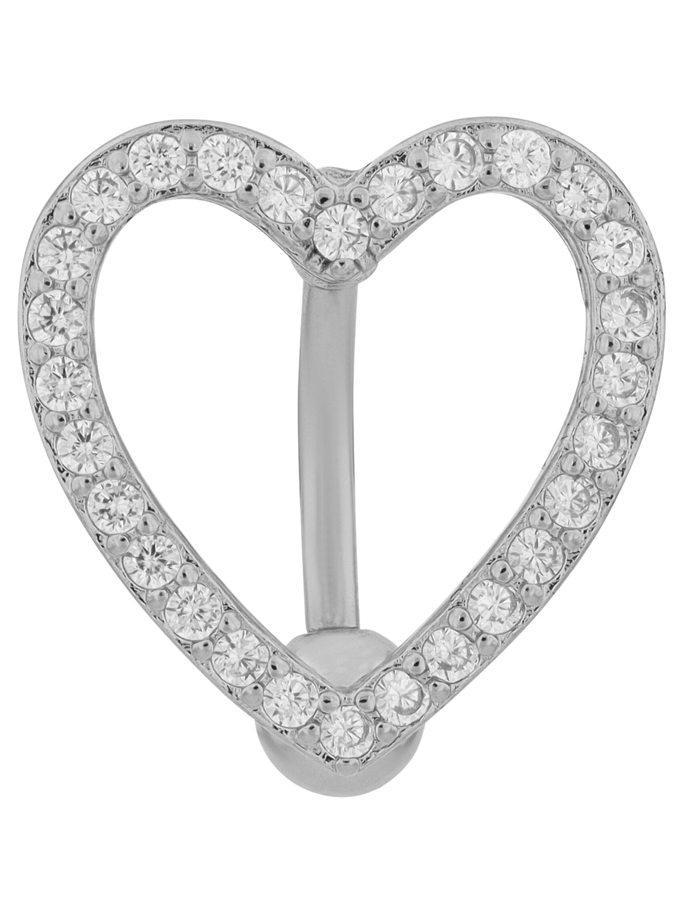 Akzent Piercings 'Zirkonia' in Silver: front