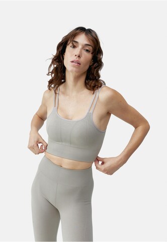 Born Living Yoga Bustier Top 'Blume' in Beige: Vorderseite