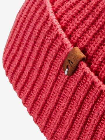 CAMEL ACTIVE Strick-Beanie aus einem Material-Mix in Rot