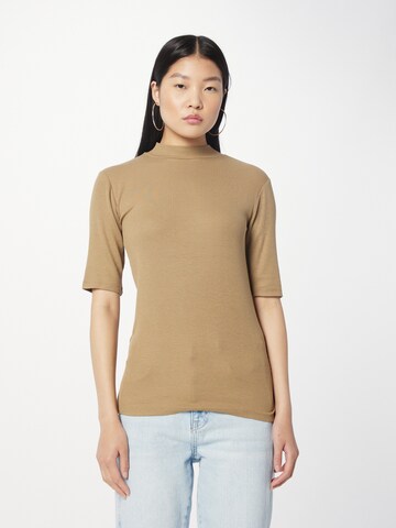 modström T-shirt 'Krown' i beige: framsida