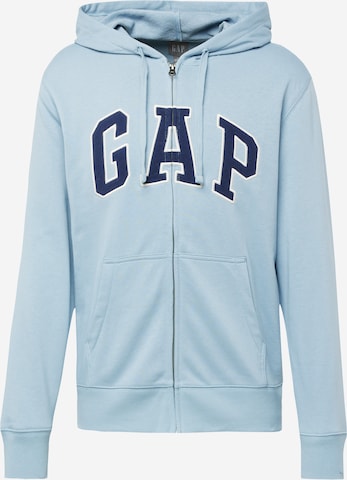 GAP Regular fit Zip-Up Hoodie 'ARCH' in Blue: front