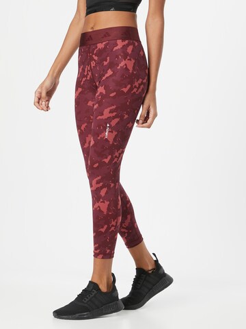 ADIDAS PERFORMANCE Skinny Sportbroek in Rood: voorkant