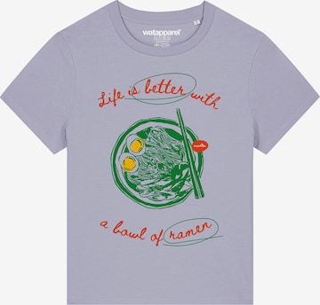 T-shirt 'Life Is Better With Ramen' Watapparel en violet : devant