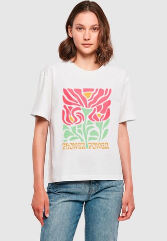 T-shirt 'Flower Power' Merchcode en blanc : devant