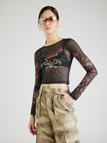 Ed Hardy - Camiseta en negro: frente