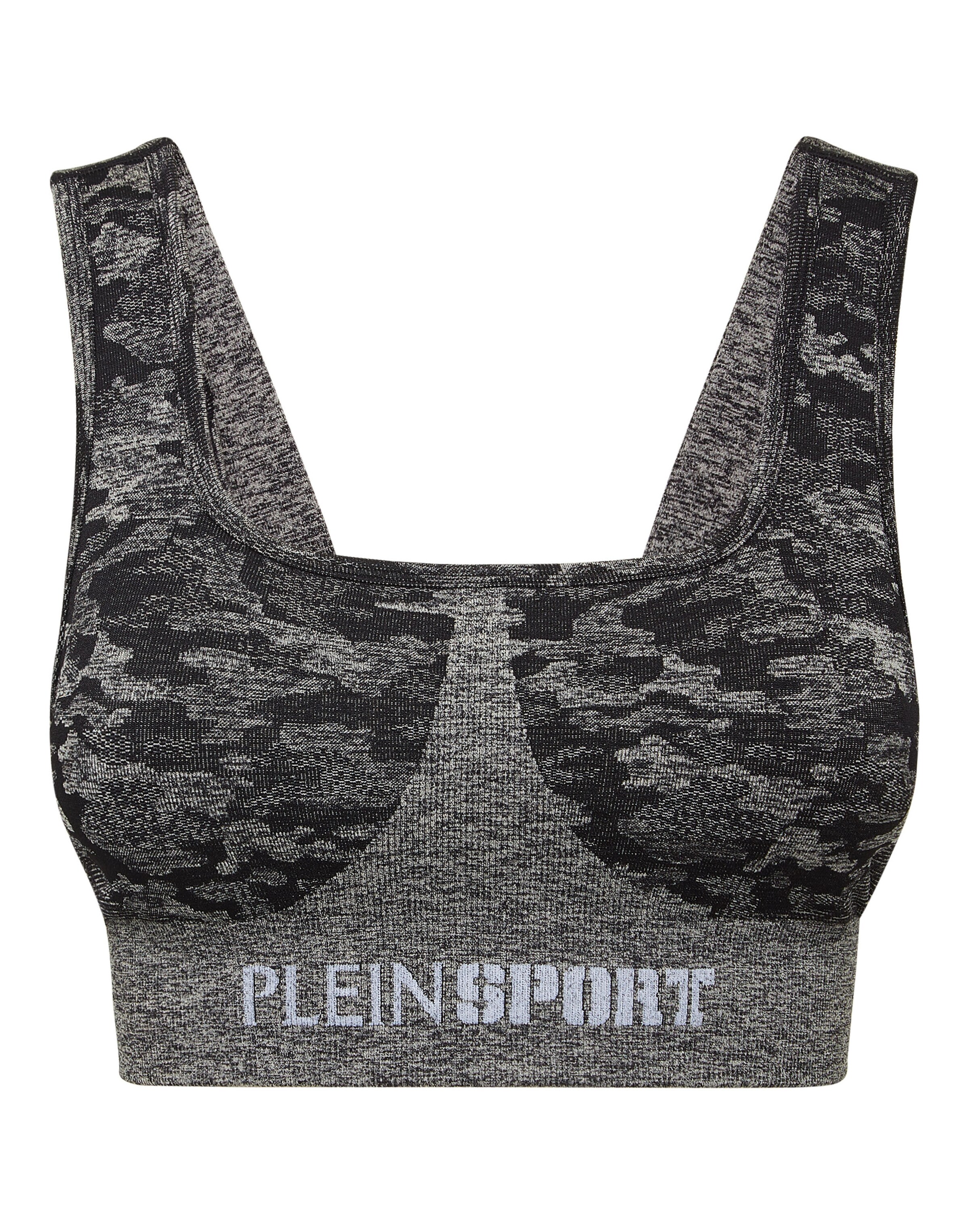 Bustino Reggiseno sportivo di Plein Sport in nero: frontale