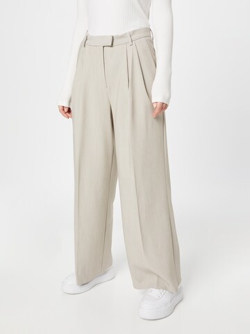 Soft Rebels Wide leg Pleated Pants 'Malia' in Beige: front