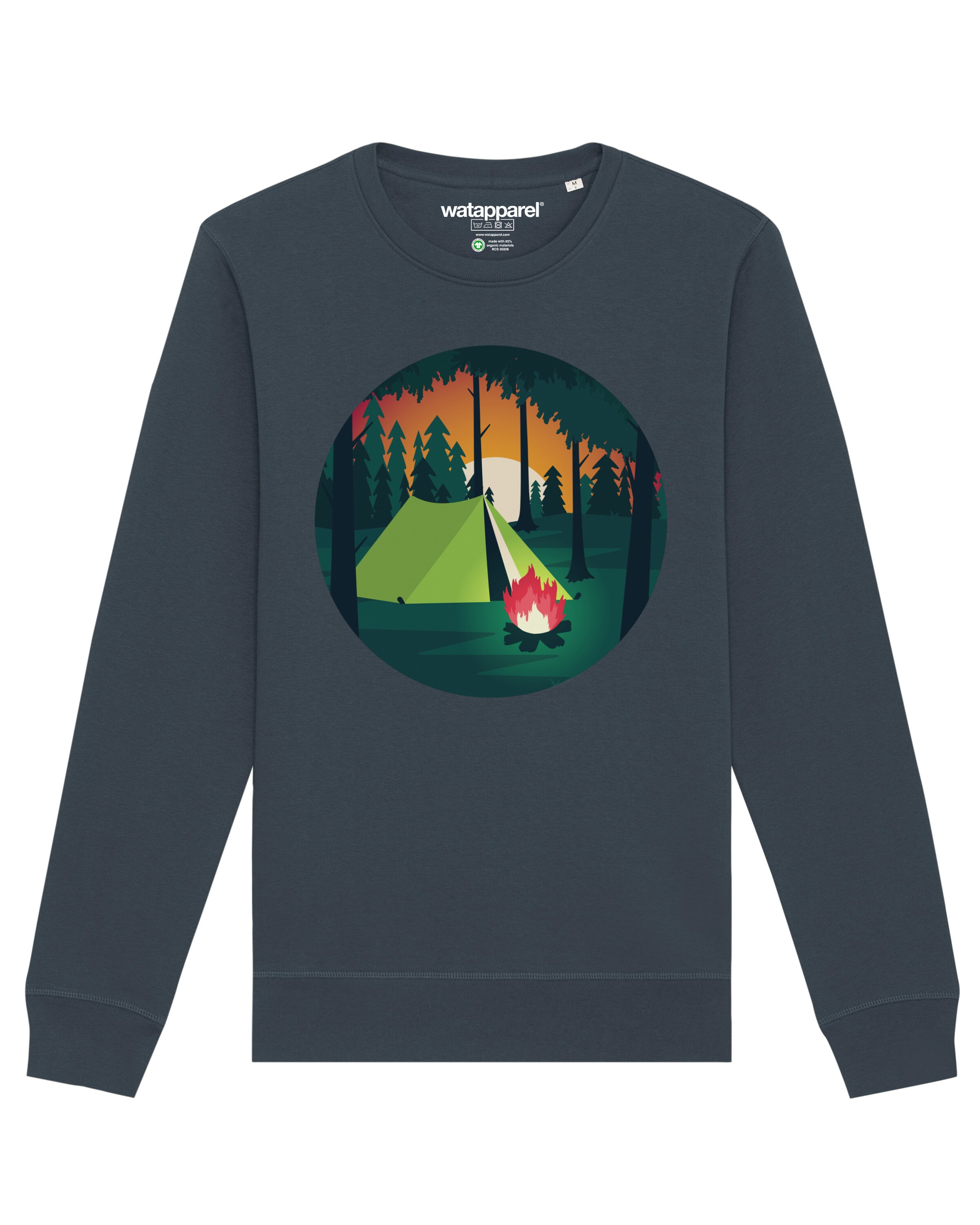 Watapparel Sweatshirt ' Zelten ' in Grijs: voorkant