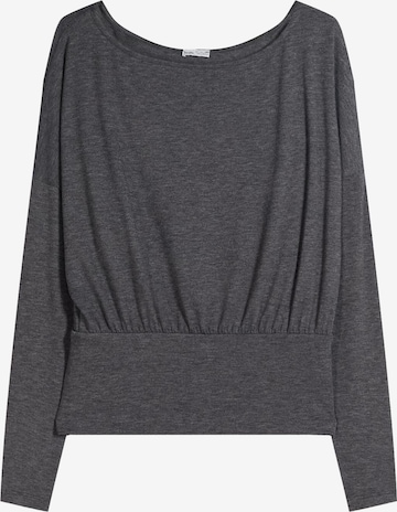 Bershka Majica | siva barva: sprednja stran