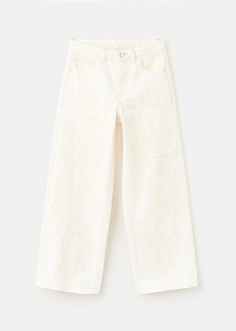 MANGO KIDS Wide leg Jeans 'Paolina' in Beige