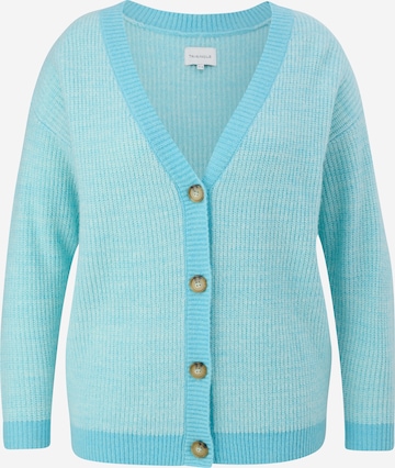 TRIANGLE Knit Cardigan in Blue: front